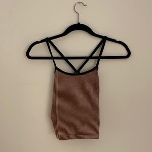 Mauve striped crop top